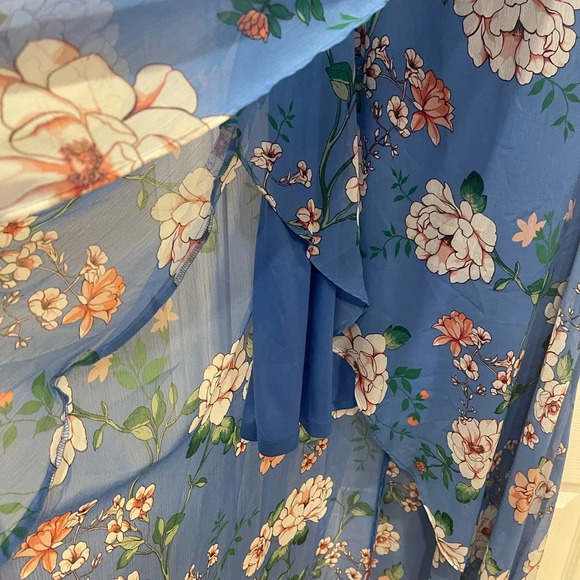 Jessica Howard Women’s Maxi Dress Sz 6 Blue Floral Boho Feminine Whimsical Flowy - Picture 6 of 12